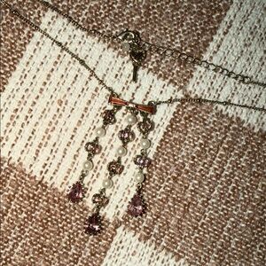 Betsey Johnson Pink and Gold Bow Necklace